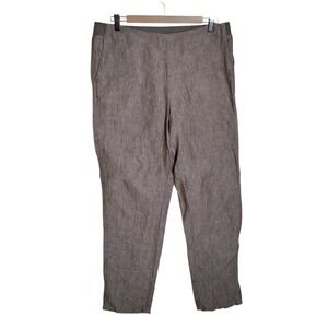 J. Jill Love Linen Pants Pull On Size Medium Brown